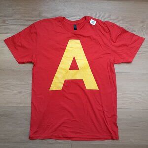 Alvin and the Chipmunks - Letter A - New Large Red T-Shirt